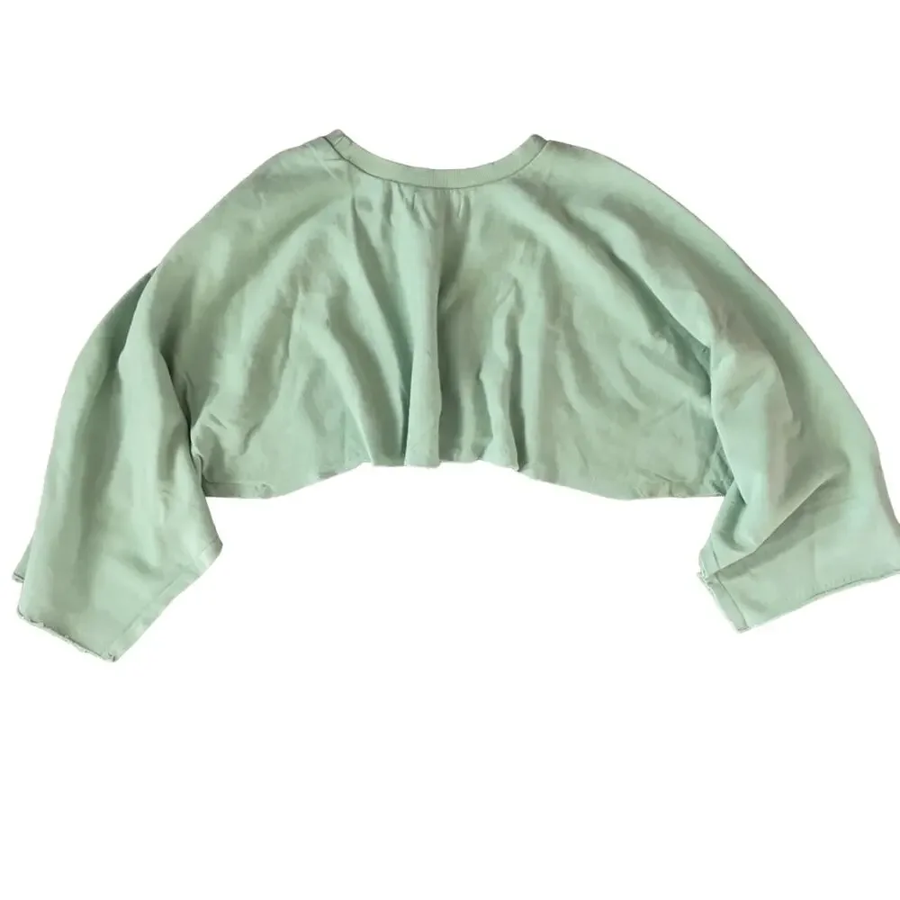 Niyama Sol Kimono Cropped Sweatshirt Athletic Yoga Mint Medium New - Picture 8 of 9